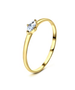 CZ Gold Plated Silver Rings NSR-2170-GP